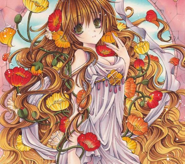 同人手描きイラスト・オリジナル『カラフルポピー』(手描きイラスト