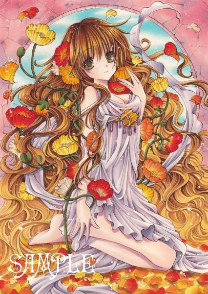 同人手描きイラスト・オリジナル『カラフルポピー』(手描きイラスト