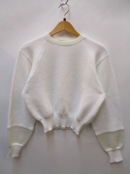 トーガプルラTOGA PULLAサーマルカットソー1ホワイト白ラメ切替ワッフルニット/101