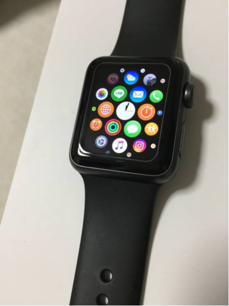 ご覧いただきありがとうございます。Apple Watch Sport 38mm MJ2X2J/A MJ2X2JA ブラックスポーツバンド 中古美品です。【おまけ付き】_1