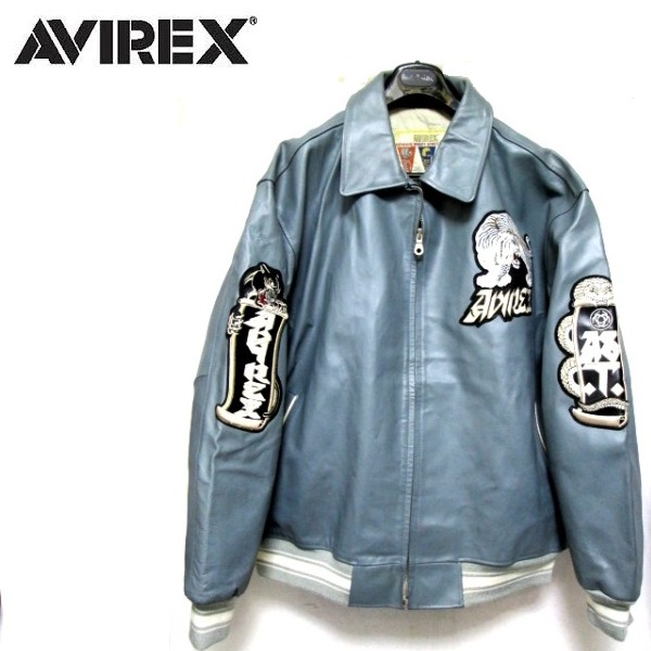 AVIREX アヴィレックス 豪華ワッペン 虎 黒豹 蛇 オールレザー 