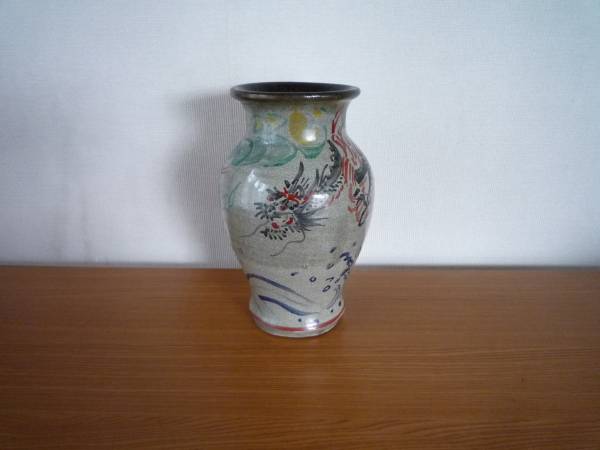 ☆ 小橋川仁王「花瓶」琉球 壺屋焼 花器 花入 華道具 茶道具 希少