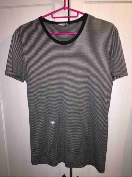 dior homme bee刺繍 ボーダー 半袖カットソー 正規 Dior Homme ディオールオム ボーダー 蜂 Bee 刺繍 Tシャツ