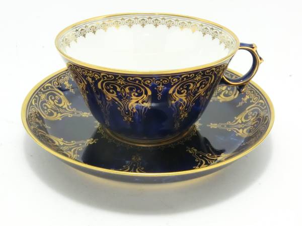 SEVRES セーブル 王者の青 雲模様 金彩 カップ&ソーサー ヴィンテージ フランス製 希少