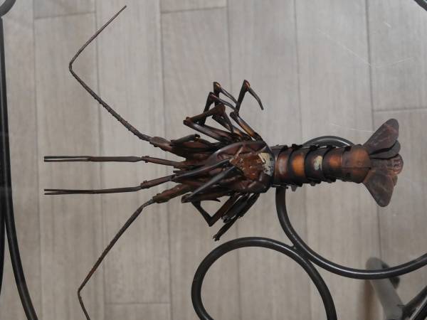 藤原弘美 海老 自在置物 銅製 藤原弘美 作 伊勢海老