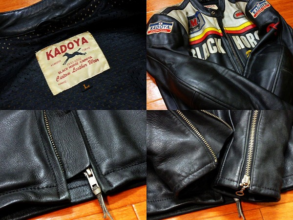 KADOYA カドヤ ブラックホースレーシング BHR レザー ライダース 