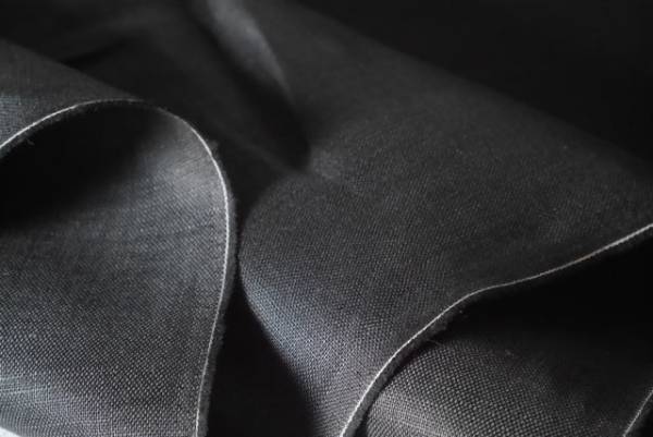 ●３．４ｍ＊ブラック＊リネン１００％＊中肉●柔らかナチュラルリネン2525