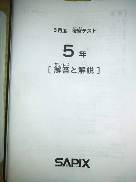 SAPIX5年入室・マンスリー・組分け・復習・サピックスオープン1年分(15回) □即決☆サピックス 5年入室・組み分けテスト等 15回分 小5 sapix