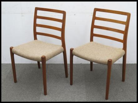 ◎1 J.L.Moller モラー NO.85 チーク 2脚セット ダイニングチェア デンマーク 北欧 家具 椅子