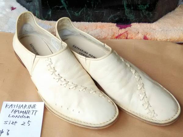 【中古】KATHARINE HAMNETT LONDON size25 シューズ アイボリー キャサリンハムネット