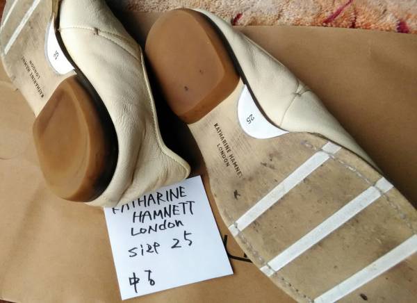 【中古】KATHARINE HAMNETT LONDON size25 シューズ アイボリー キャサリンハムネット