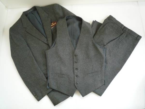 【未使用!!】◆スリースリーズ/SEKI'S 333◆ スーツ3点セット 95YA6 ダークグレー 総柄 メンズ