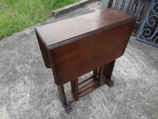 英国アンティーク木製ゲートレッグテーブル/ダイニング机/バタフライ