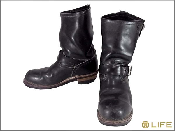 【1円~】RED WING レッドウィング 刺繍羽タグ 2268 エンジニアブーツ ブラック系 US8.5D /本店170320213h0015yi22