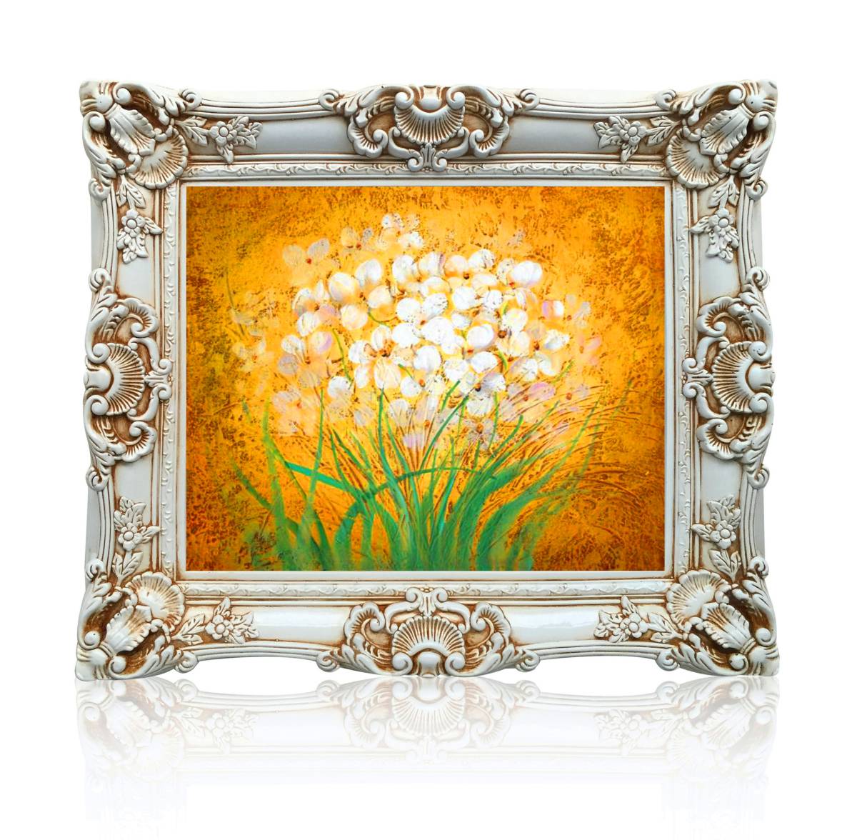 肉筆油彩画コレクション 美しい花 高級額縁 豪華 静物画 絵画 油彩