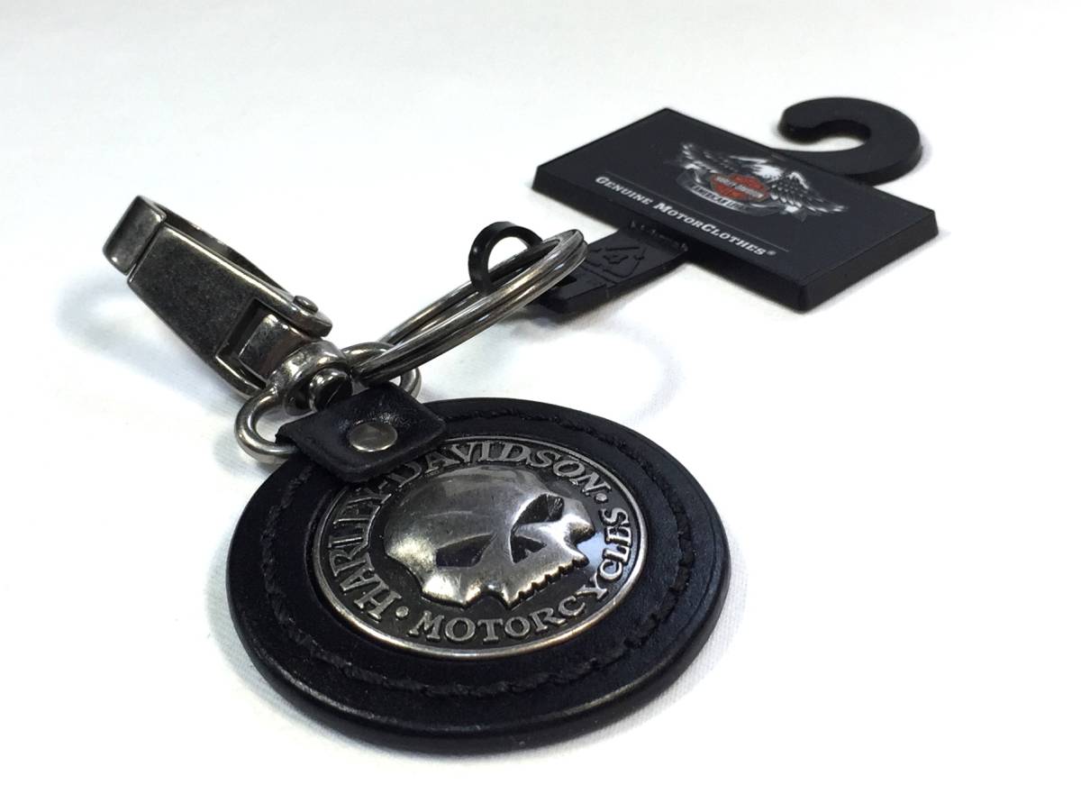 1品だけ ハーレーダビッドソン 正規品 純正 キーホルダー ウィリーG 純正品 スカル 本革 レザー キーリング