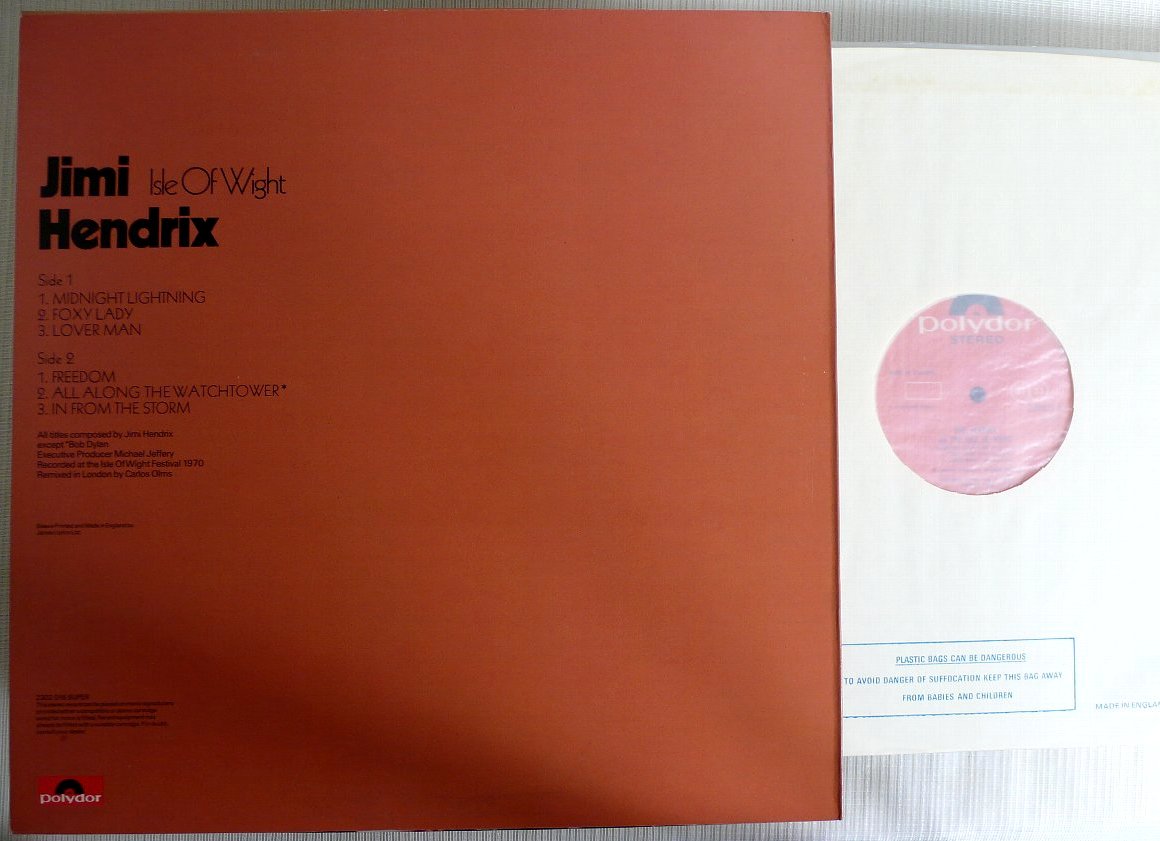 ☆UK 原盤！JIMI HENDRIX☆AT THE ISLE OF WIGHT UK POLYDOR 美品 LP