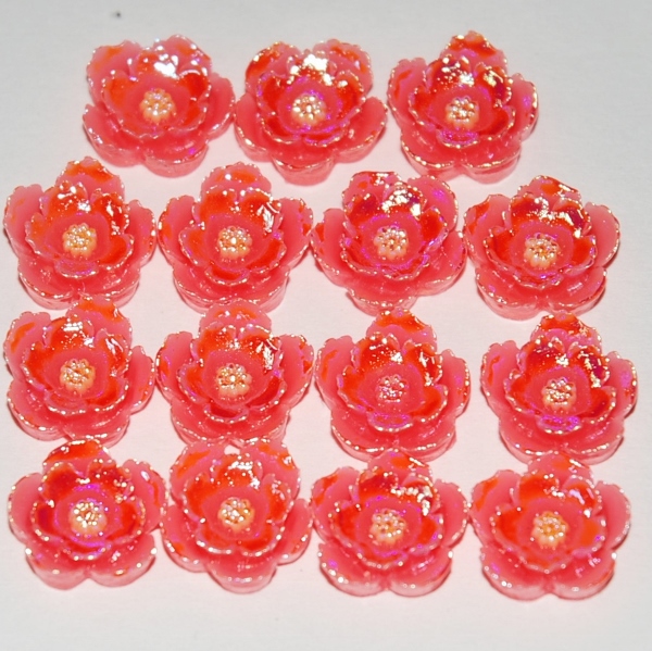 ★デコパーツ★１４フラワーパーツ★ピンク★１５個_1