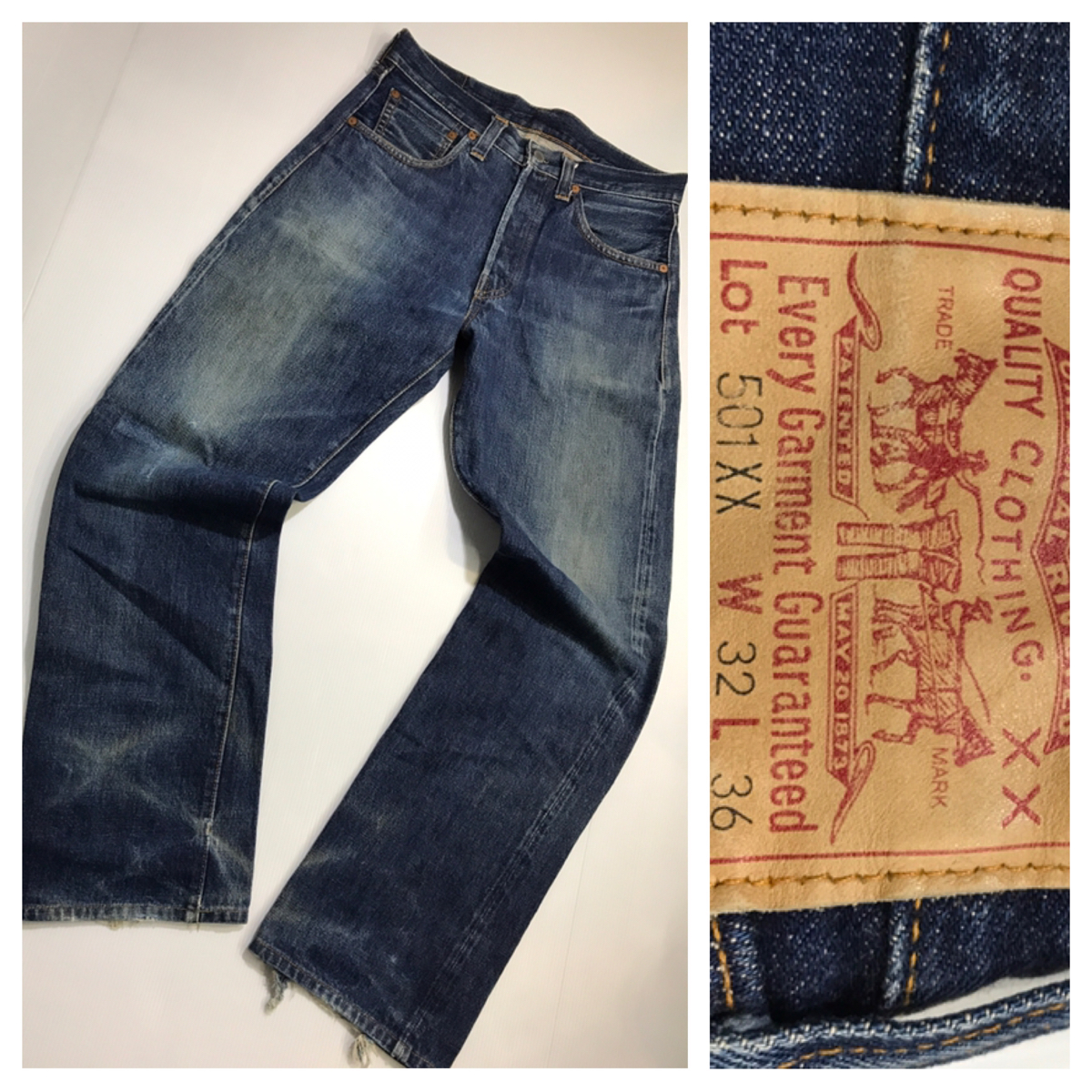 40'S LEVIS リーバイス 501XX バレンシア USA製復刻 濃紺 色落ち 赤耳