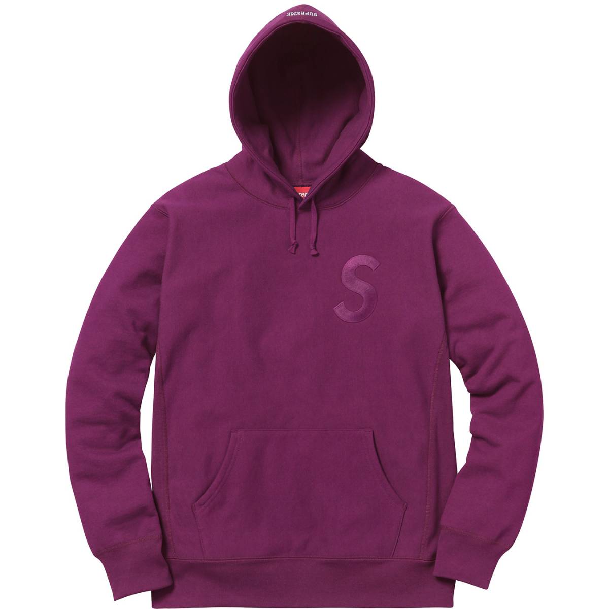 【新品 納品書付】Supreme 17aw Tonal S Logo Hooded Sweatshirt Lサイズ Plum パーカー Pullover Crewneck Jacket Fleece