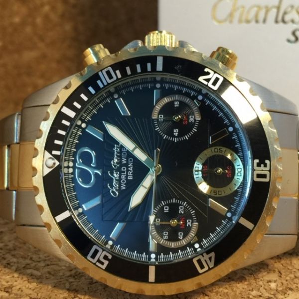 Charles Perrin シャルル ペリン 正規品クロノグラフ腕時計(クロノグラフ＋カレンダー)｜売買されたオークション情報、yahooの ...
