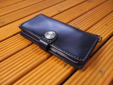Galaxy S7 edge SC-02H SCV33 手帳型 黒本革サドルレザーケース