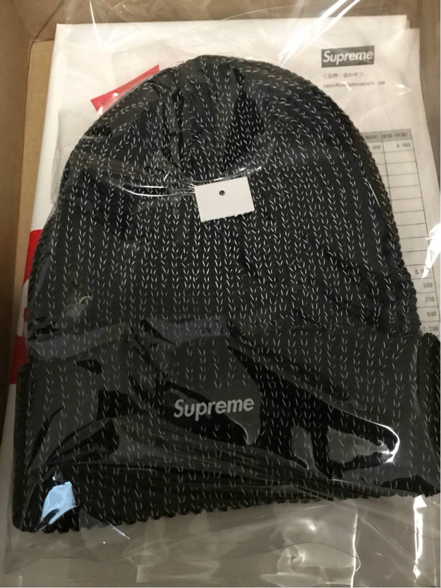 Fall⁄Winter Supreme Reflective Loose Gauge Beanie black box logo