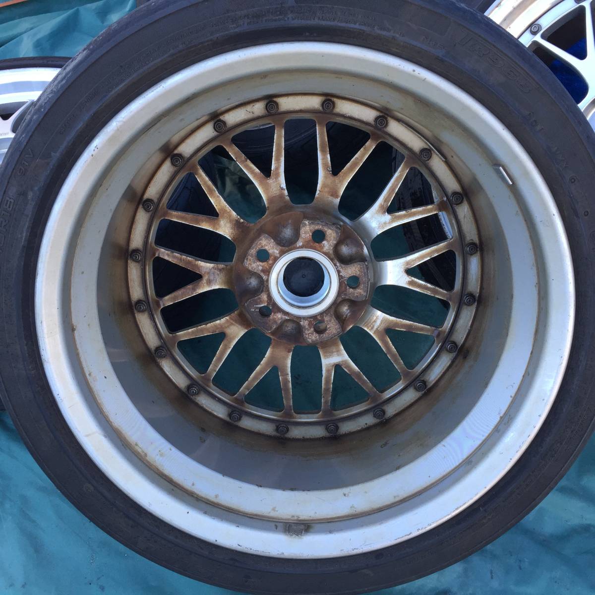 B0045 中古 BBS LM114 18×8.5J +38 LM115 18×9.5J +38 ホイール タイヤ 