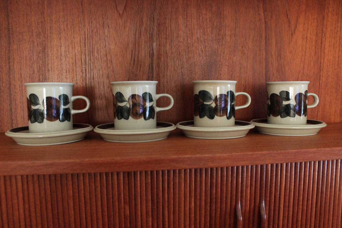 限定セール，お買い得 ARABIAアラビア Ruijaルイヤ コーヒーカップ＆ソーサー4客セット No.M-53(アラビア)｜売買されたオークション情報、yahooの商品情報をアーカイブ公開 - オークファン アラビア