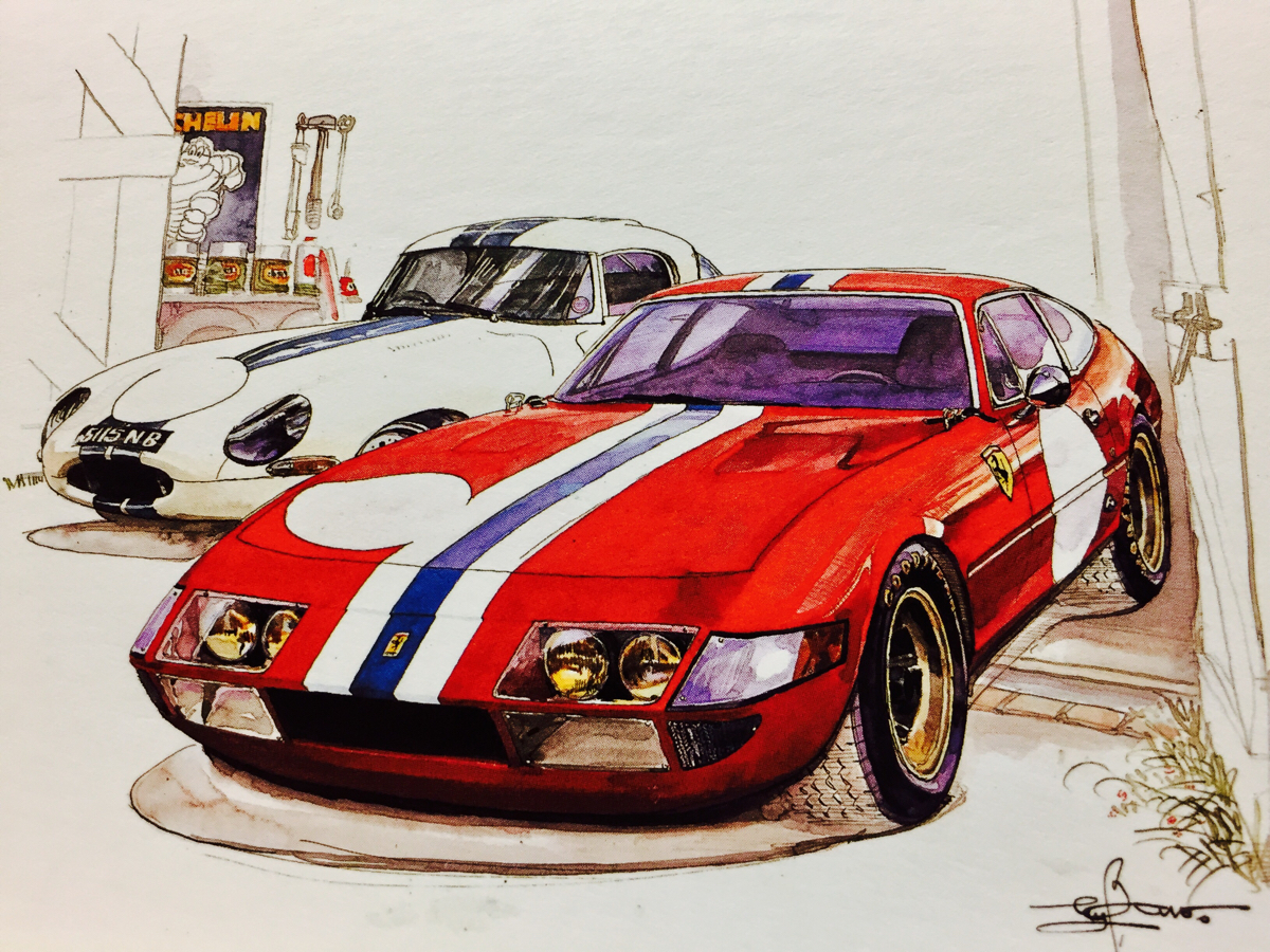 ポストカード Bow フェラーリ デイトナ ジャガー Eタイプ カーマガジン イラスト 車 絵 ハガキ 自動車 売買されたオークション情報 Yahooの商品情報をアーカイブ公開 オークファン Aucfan Com