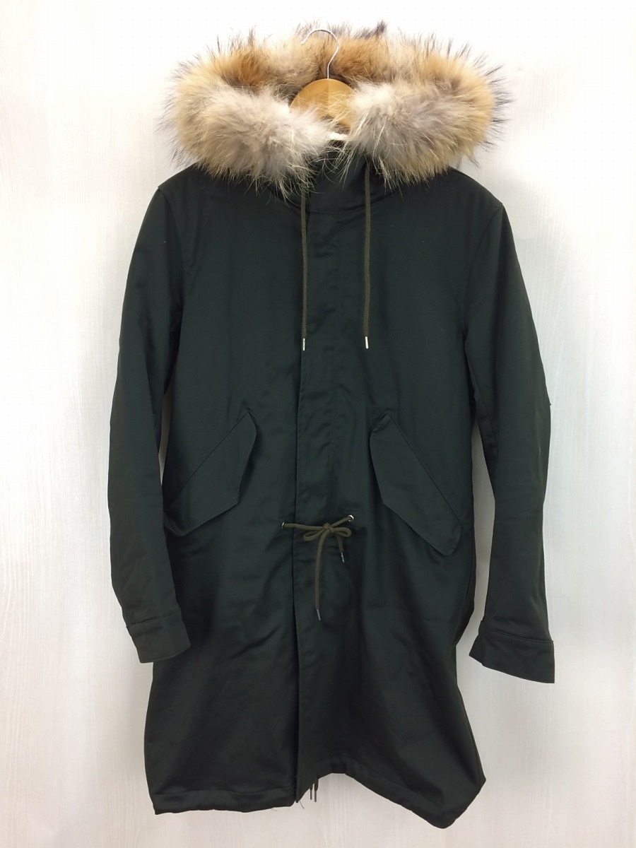 STUDIOUS◆2016年AWモデル/サテンボアモッズコート/2/ポリエステル/GRN/106455001