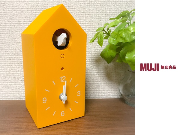 無印良品MUJI☆完売☆鳩時計 掛置時計・イエロー（限定カラー／生産