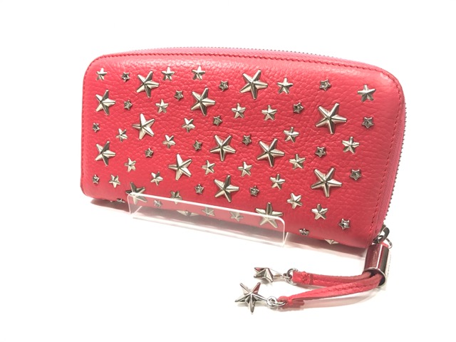 美品☆ジミーチュウ☆ラウンド長財布 ピンク SV金具【JIMMY CHOO