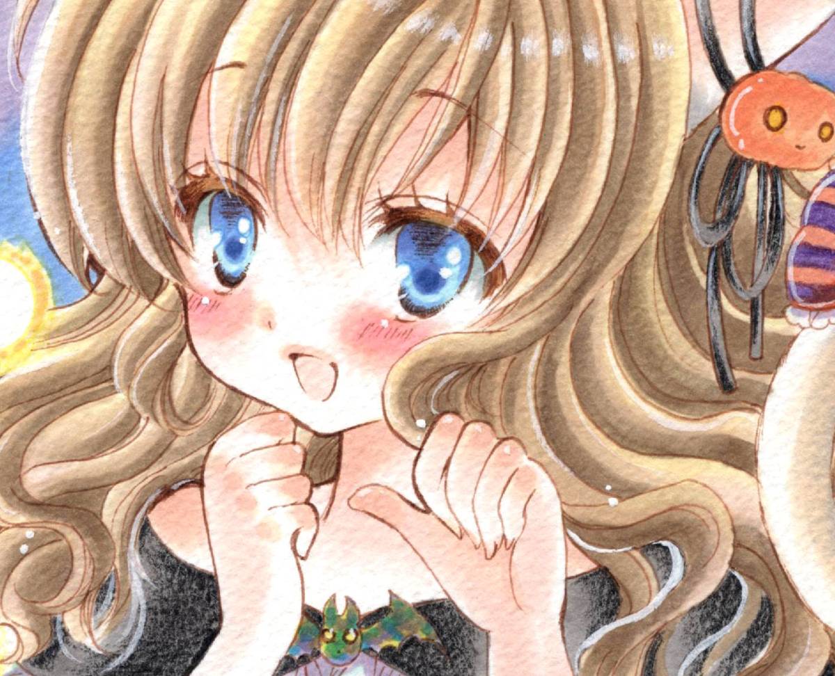 Ran オリジナル手描きイラスト ハロウィンキャット 原画 直筆 手描きイラスト 売買されたオークション情報 Yahooの商品情報をアーカイブ公開 オークファン Aucfan Com