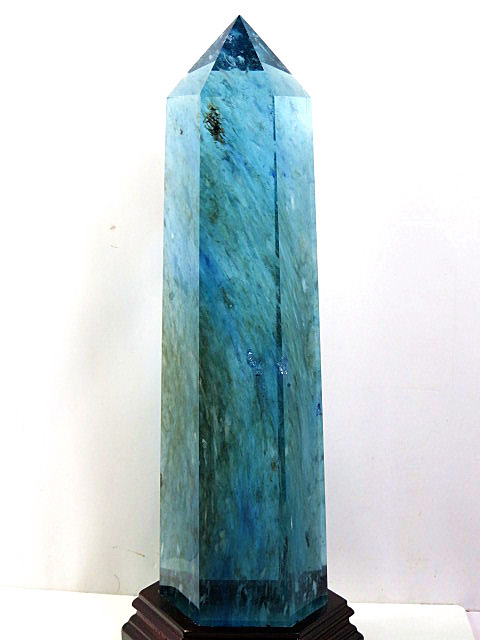 藍水晶☆六角柱～約3.5kg 超綺麗K9白水晶六角柱 【高約:346mm】超綺麗k9水晶六角柱
