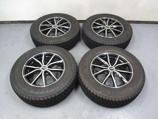 と93 EURO SPEED SPIDER MANARAY SPORT 16×6.5J 5穴114.3 ブリジストン BLIZZAK DM-V2 215/70R16 7～8分山 4本 エスティマヴェルファイア