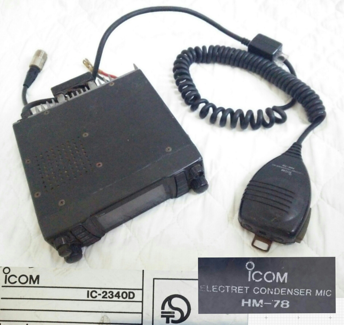 アイコム ICOM IC-2340D◆DUAL BAND FM トランシーバ HM-78 マイク 付き ◆中古ジャンク 現状品