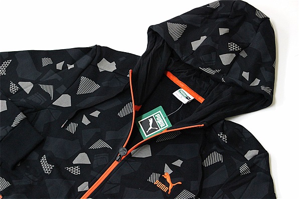 ★送料無料(税抜12000円以上)PUMA プーマ 新品 メンズ カモフラ 迷彩 グラフィック スウェット パーカー ジャケット 黒[571974011N-M]ニ
