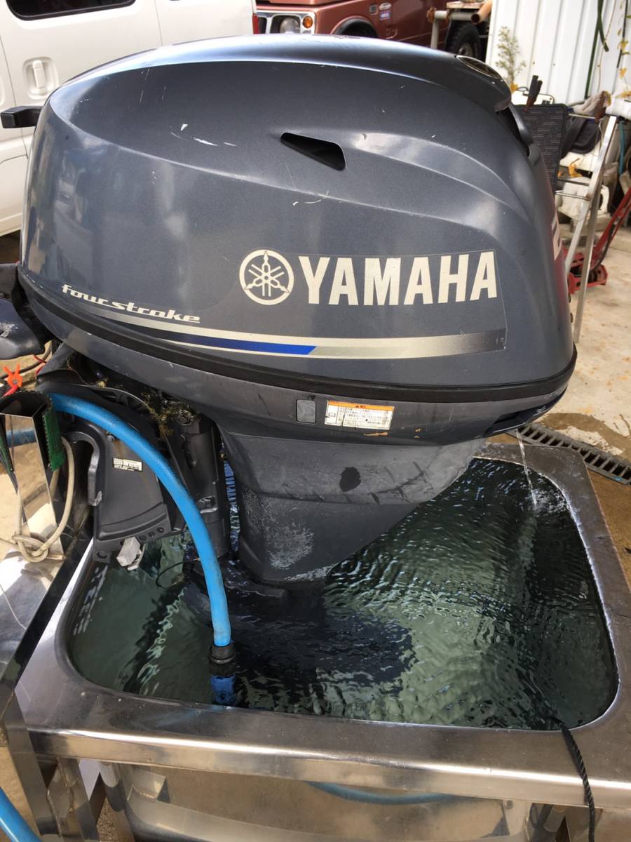 中古ヤマハ4スト船外機25馬力F25DWH(L足）一発始動2010