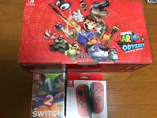 新品◆ニンテンドー SWITCH マリオオデッセイ セット + ジョイコン レッド+ 1 ２ SWITCH