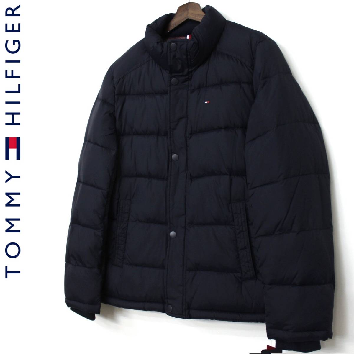 新品(tt413)TOMMY HILFIGER(XXL)ダウンジャケット◆濃紺Navy【人気№1肉厚ダウン】(ウルトラロフト採用)(耐風設計WIND RESISTANT仕様)正規