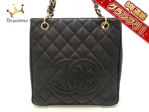 シャネル CHANEL バッグ トートバッグ キャビアスキン 黒 チェーンショルダー/ゴールド金具 A50994 マトラッセ