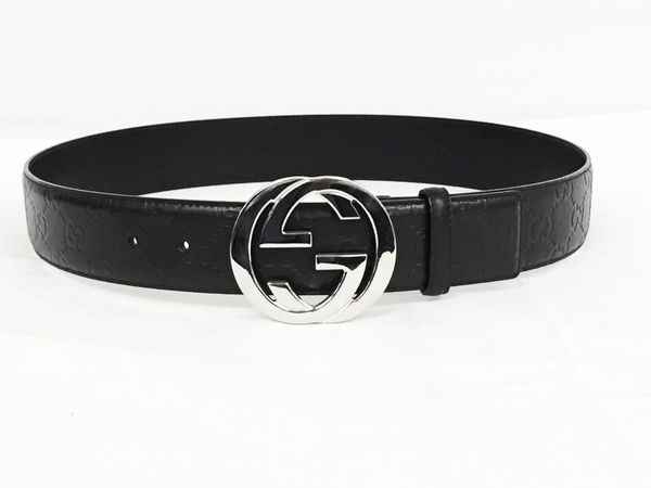 中古 良好品 グッチ GUCCI グッチシマ レザー インターロッキング