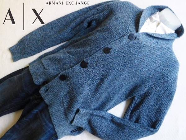 新品☆アルマーニ☆ざっくりとした ニットジャケット☆カウチン風 厚手 