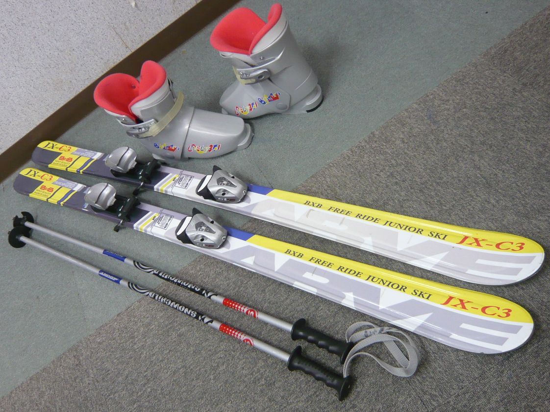 子供用スキー板4点セット BXB JX-C3 ジュニア用スキー4点セット