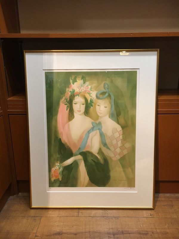 マリー・ローランサン 二人の乙女 リトグラフ 作品番号HC 作品保証書付