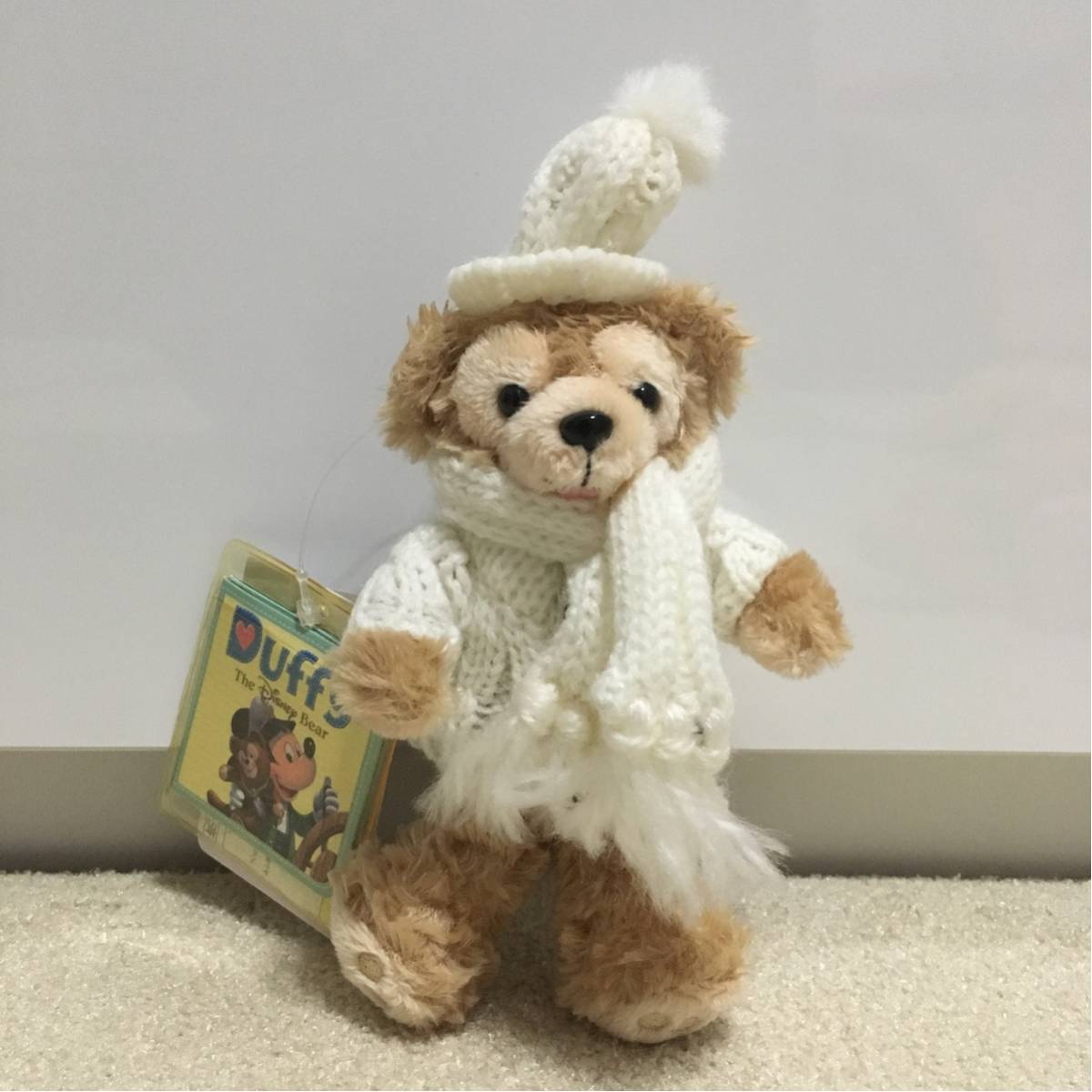 ダッフィー ぬいぐるみバッジ 希少初期 オープンマウス 白 ディズニー 