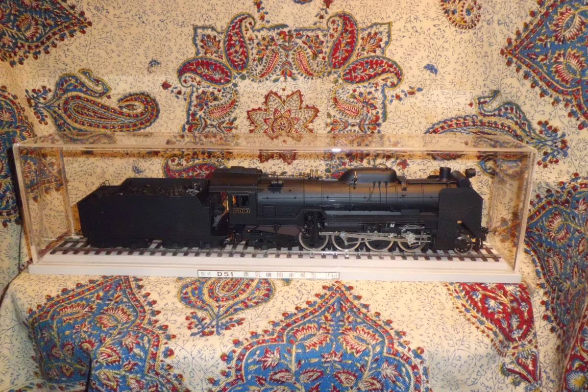 金属製　蒸気機関車　D51213　専用アクリルケース付　カナル古い美中古
