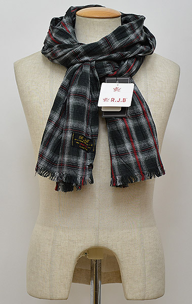 フラットヘッド RJB 新品 SE103 ストール ブラック／グレー #BK7347_SE103