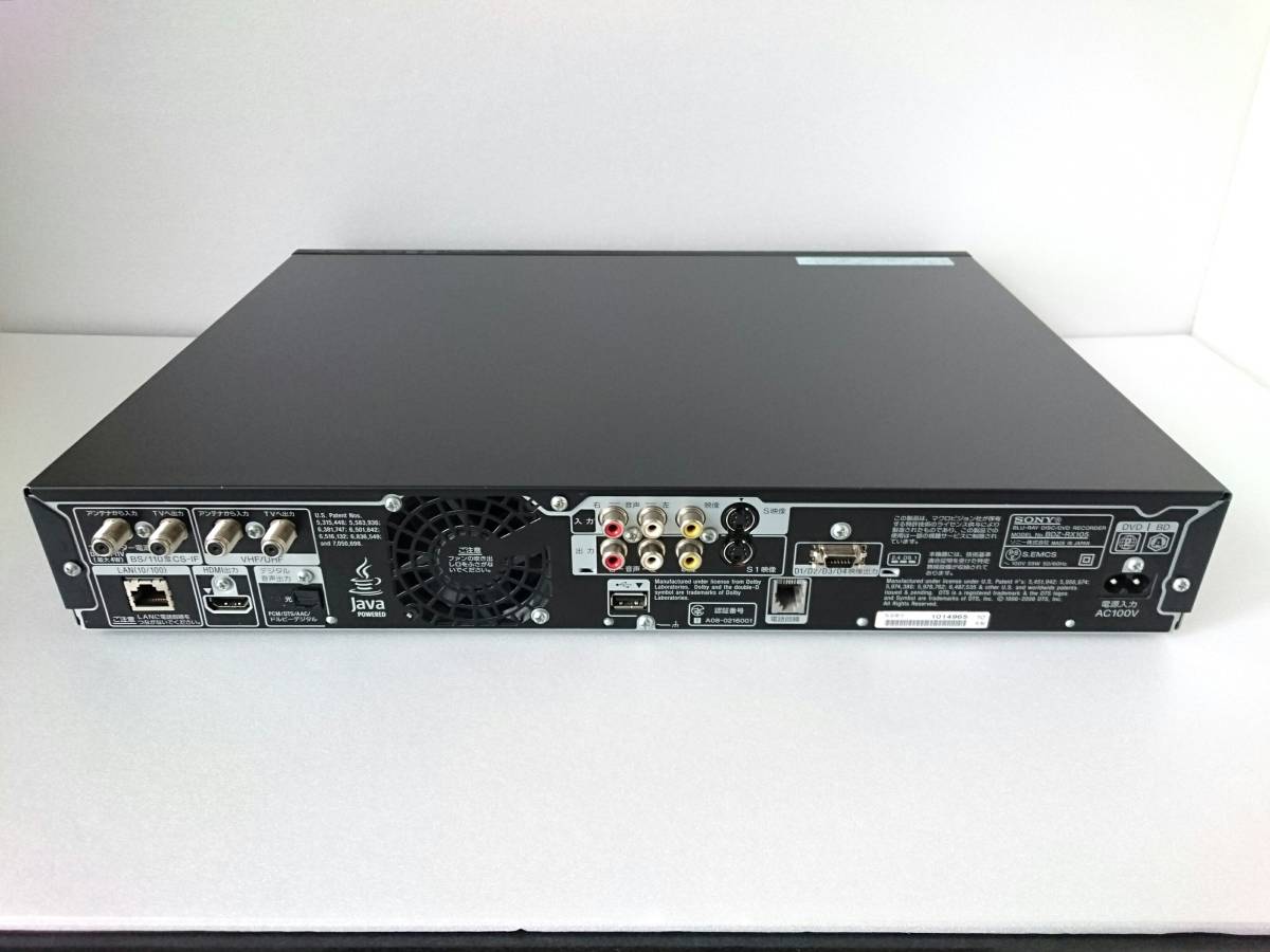426)SONY 1TB 2チューナー ブルーレイレコーダー BDZ-RX105 販売 2010 